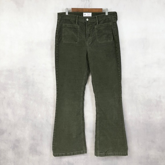 GAP Denim Womens 70s Flare High Rise Corduroy Pants Size 14 Indie Sleaze Grunge - Picture 1 of 12